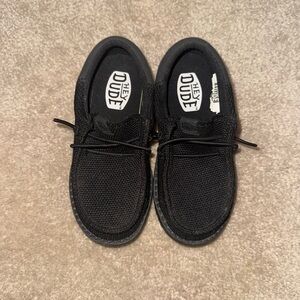 Hey Dude Black Wally Youth Shoes